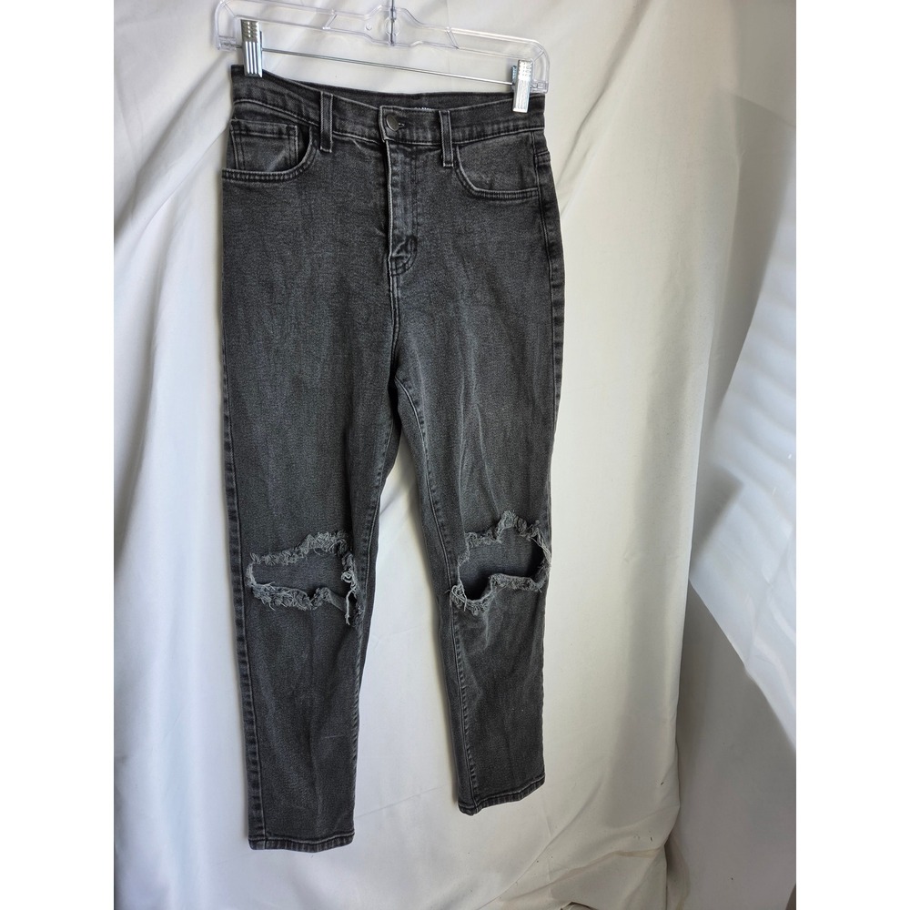 Fashion Nova Jeans Womens Charcoal Acid Wash Slim High Rise Tapered